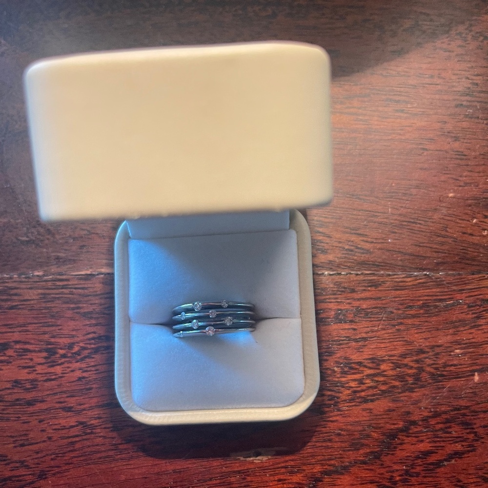 Sterling silver diamond ring